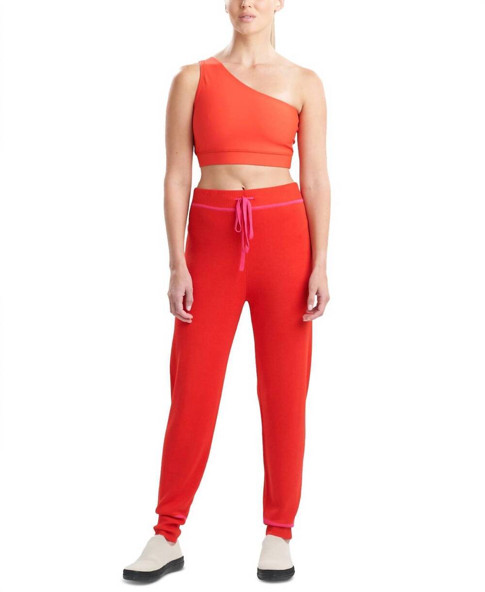 NEW JOSIE NATORI activewear retreat pants in salsa